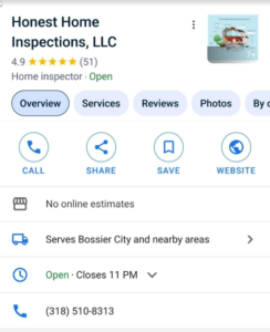 Home inspector reviews