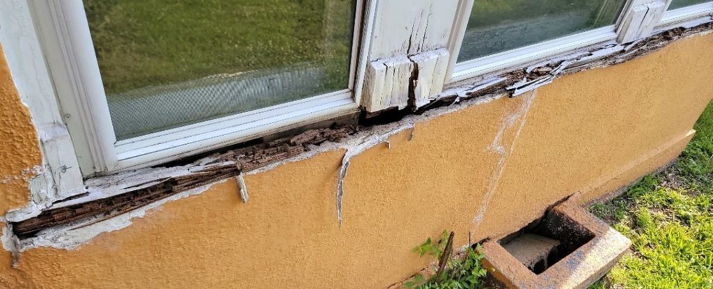 Damaged wall siding